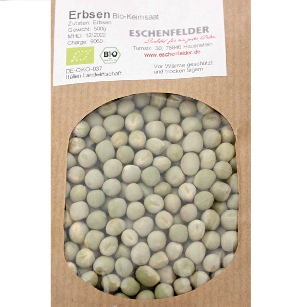 BIO semená na klíčenie a mikrozeleninu Hrach zelený 500 g